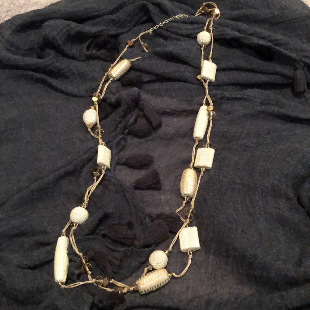 Chico’s cream double stranded necklace!